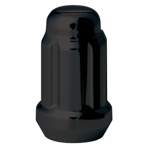 Westcoast W1025SB - (1) Black 6 Spline Bulge Cone Seat Nut 12X1.25 35mm 19/21mm Hex