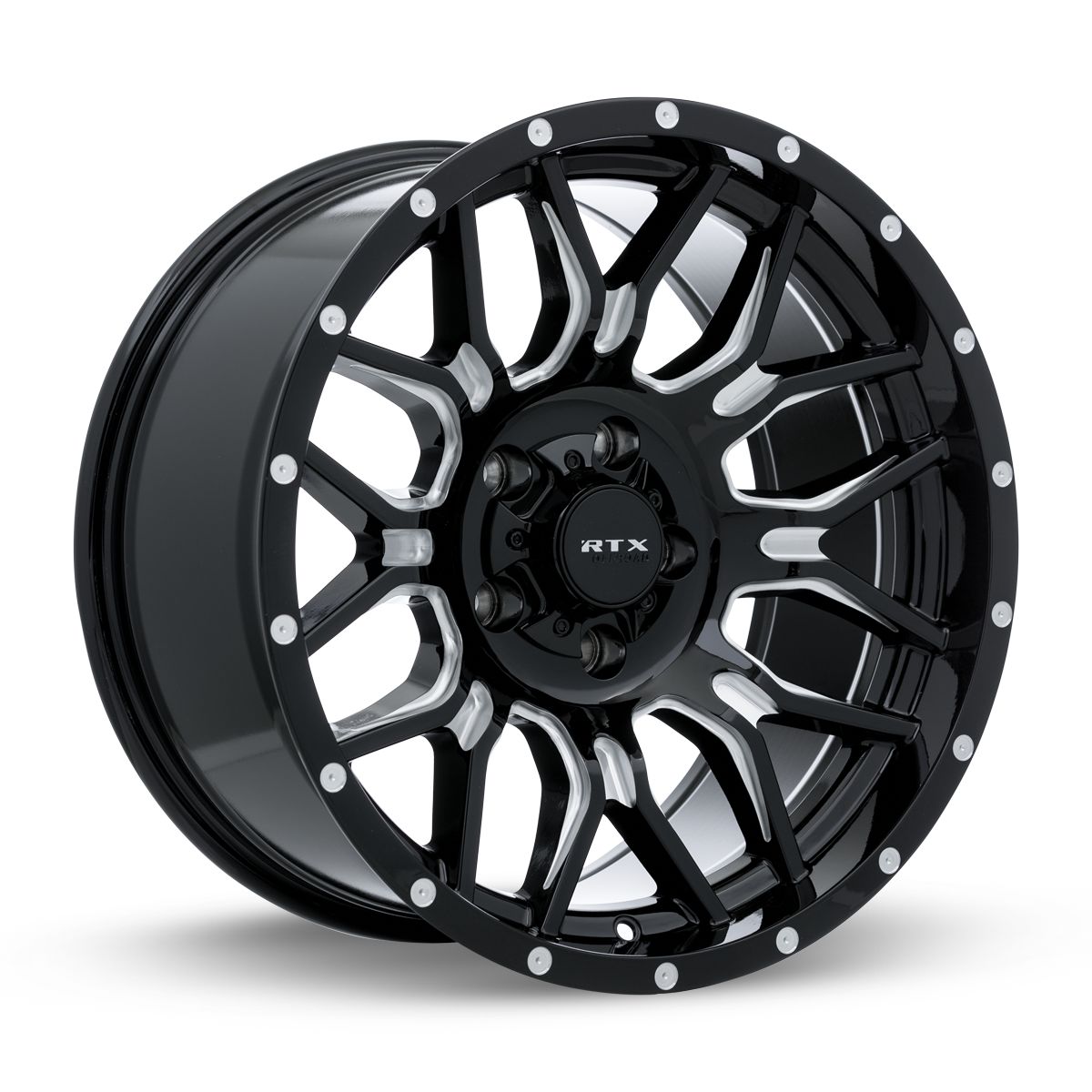 Claw • Gloss Black Milled with Rivets • 20x9 5x127 ET0 CB71.5