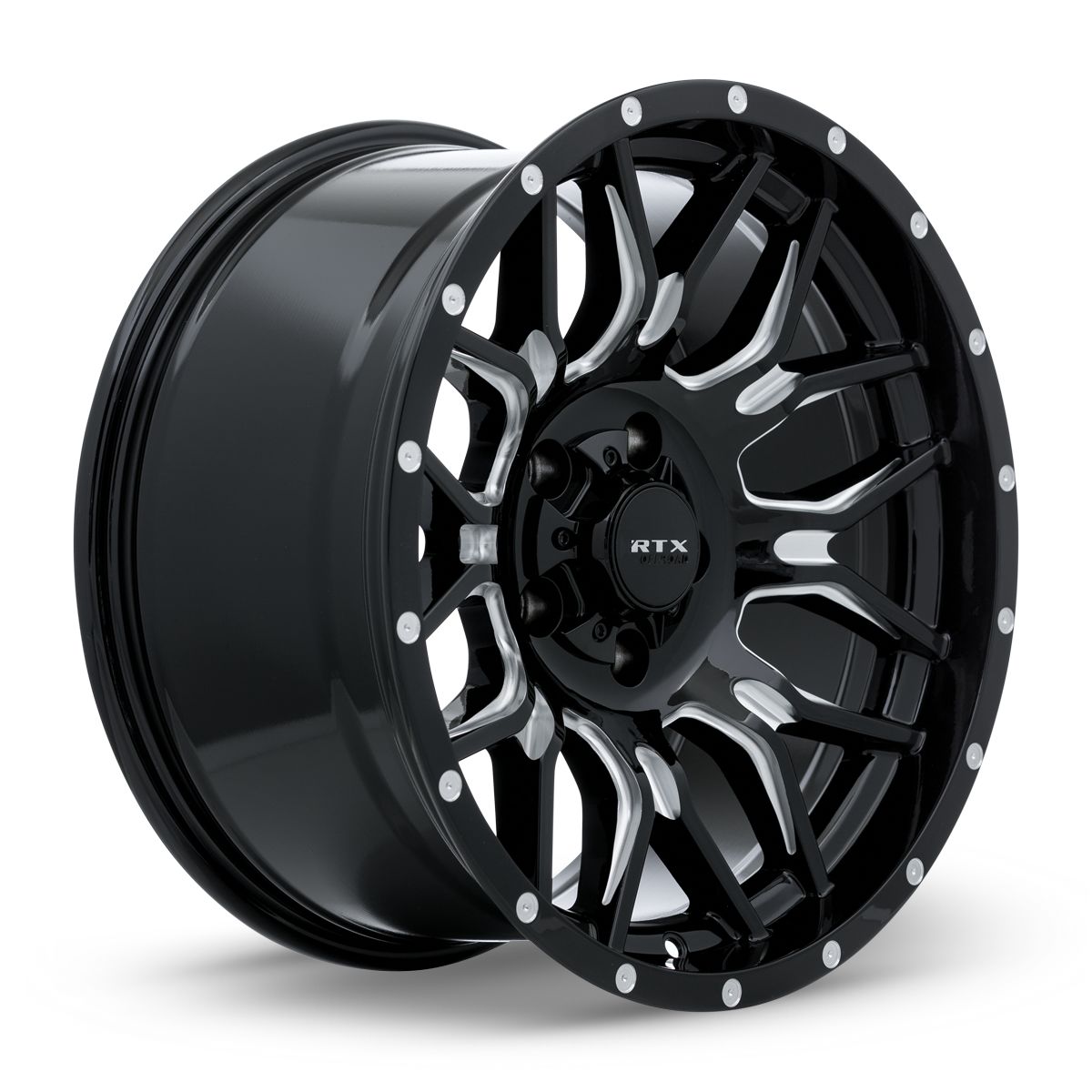 Claw • Gloss Black Milled with Rivets • 18x9 8x165.1 ET-12 CB125