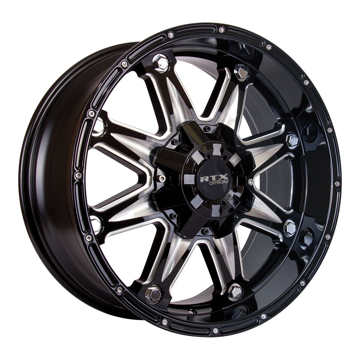 Spine • Black with Milled Spokes • 17x9 6x135/139.7 ET10 CB87.1