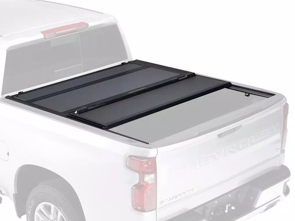 BAK® • 448134 • BakFlip MX4 • Premium Folding Tonneau Cover • Chevrolet Silverado/GMC Sierra 2500 HD/3500 HD 8' 20-22