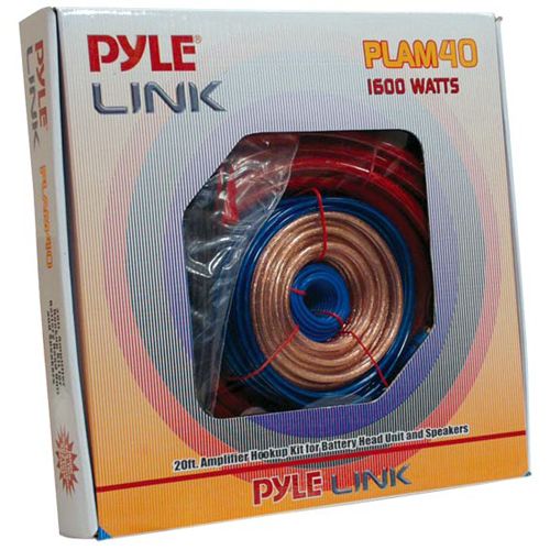 Pyle PLAM40 - Car Stereo Wiring Kit, Audio Amplifier & Subwoofer Speaker Installation Cables (4 Gauge)