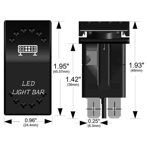 Bulldog Winch 20260 - Rocker Switch-ON/OFF 5-Pin LED Light Bar - White
