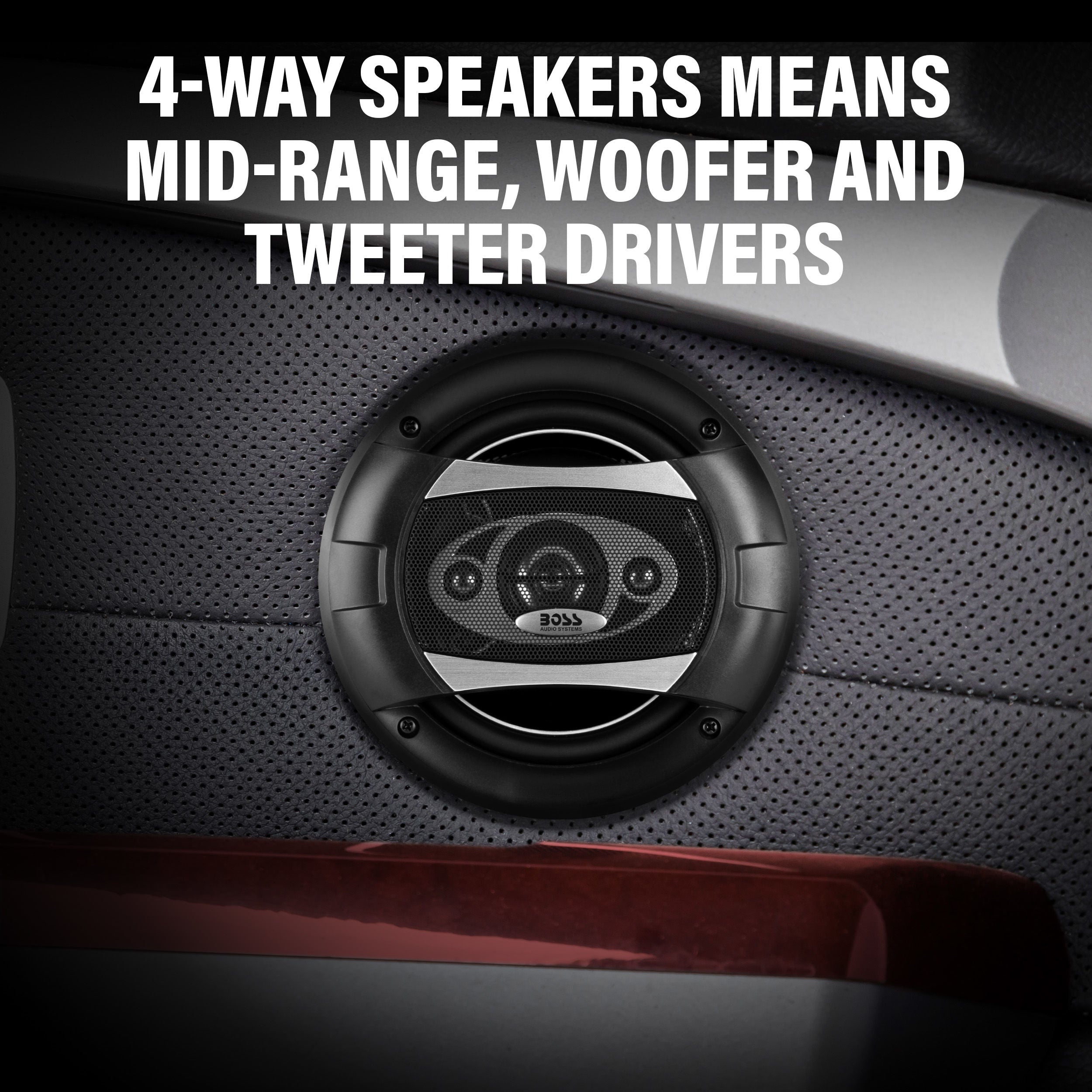 Boss P65.4C - Phantom 6.5" 4-Way 400W Full Range Speakers. (Sold in Pairs)