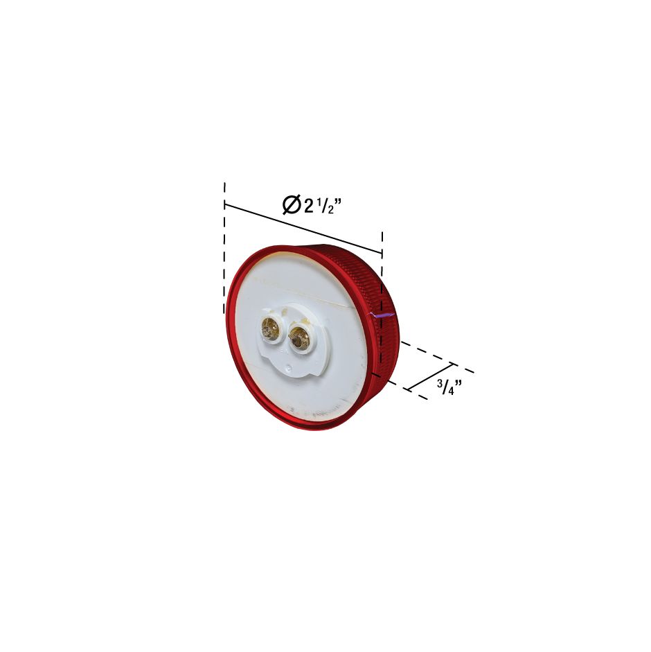 Uni-Bond KT3255R - 2.5" Round Red Side Marker Light